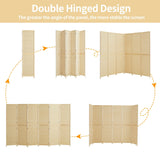 4/6 Panel Bamboo Room Divider 6 FT Detachable Wall Divider for Room Separation, Folding Privacy Screen