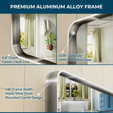 Apmir Metal Frame Tempered Glass Bathroom Vanity Mirror for Wall, Cloakroom, Bedroom