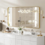 Apmir Metal Frame Tempered Glass Bathroom Vanity Mirror for Wall, Cloakroom, Bedroom