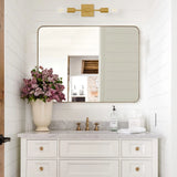 Apmir Metal Frame Tempered Glass Bathroom Vanity Mirror for Wall, Cloakroom, Bedroom
