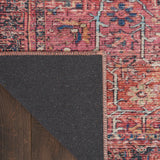 New Concept Washables Vintage Persian Floral Machine Washable Area Rug