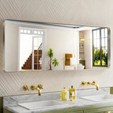 Apmir Metal Frame Tempered Glass Bathroom Vanity Mirror for Wall, Cloakroom, Bedroom