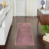 New Concept Washables Vintage Persian Floral Machine Washable Area Rug