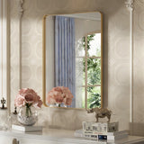 Apmir Metal Frame Tempered Glass Bathroom Vanity Mirror for Wall, Cloakroom, Bedroom