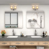 Apmir Metal Frame Tempered Glass Bathroom Vanity Mirror for Wall, Cloakroom, Bedroom