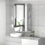 Apmir Metal Frame Tempered Glass Bathroom Vanity Mirror for Wall, Cloakroom, Bedroom
