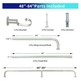 Energy-saving Wraparound Adjustable French Blackout Curtain Rod Set