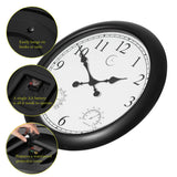 Large Outdoor Wall Clock Thermometer Combo, Waterproof Silent Garden Weather Station Home Indoor Patio Pool Black