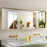 Apmir Metal Frame Tempered Glass Bathroom Vanity Mirror for Wall, Cloakroom, Bedroom