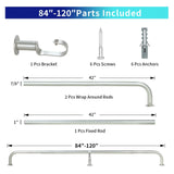Energy-saving Wraparound Adjustable French Blackout Curtain Rod Set