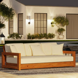 SAFAVIEH Couture Montford Teak 3-Seat Bench Casing Cover - 72Wx29Dx1H