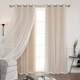 Aurora Home Mix and Match Blackout Sheer 4-piece Curtain Panel Set