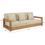 SAFAVIEH Couture Montford Teak 3-Seat Bench Casing Cover - 72Wx29Dx1H