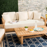 SAFAVIEH Couture Montford Teak 3-Seat Bench Casing Cover - 72Wx29Dx1H