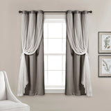 Lush Decor Grommet Sheer Panel Pair with Insulated Blackout Lining