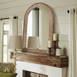 Wood Framed Arch Window Wall Mirror, Bathroom Wall Mirror - 39.25 H x 25.87 W x 1.5 D