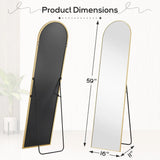 Full Length Mirror with Stand, Floor Mirror with Aluminum Alloy Frame for Bedroom, Standing Full Body Mirror for Wall, Cloakroom