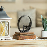 Danya B. Contemporary Encircled Reader Cast Iron Sculpture Statue - Male, Female, or Dual Bookend Options