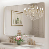 Apmir Metal Frame Tempered Glass Bathroom Vanity Mirror for Wall, Cloakroom, Bedroom