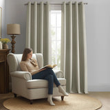 Exclusive Fabrics Faux Linen Grommet Room Darkening Curtain (1 Panel)