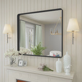 Apmir Metal Frame Tempered Glass Bathroom Vanity Mirror for Wall, Cloakroom, Bedroom