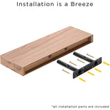 Floating Shelf Set, Rustic Wood Beach Style Hanging Wall Shelves - 3-Pack