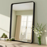Apmir Metal Frame Tempered Glass Bathroom Vanity Mirror for Wall, Cloakroom, Bedroom