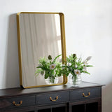 Apmir Metal Frame Tempered Glass Bathroom Vanity Mirror for Wall, Cloakroom, Bedroom