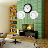 Large Outdoor Wall Clock Thermometer Combo, Waterproof Silent Garden Weather Station Home Indoor Patio Pool Black