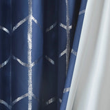 Intelligent Design Khloe Total Blackout Metallic Print Grommet Top Curtain Panel