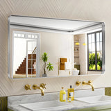 Apmir Metal Frame Tempered Glass Bathroom Vanity Mirror for Wall, Cloakroom, Bedroom