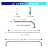 Energy-saving Wraparound Adjustable French Blackout Curtain Rod Set