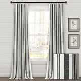 Lush Decor Farmhouse Stripe Yarn Dyed Cotton Window Curtain Panel Pair