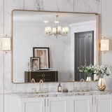 Apmir Metal Frame Tempered Glass Bathroom Vanity Mirror for Wall, Cloakroom, Bedroom