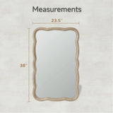 COZAYH Curved Scallop Wood Frame Accent Mirror
