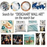Designart White Botanical Collage Abstract Botanicals Metal Wall Art Living Room