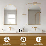 Bathroom Arch Aluminum Wall Mirror Vanity Mirrors