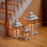 Set of 3 Indoor-Outdoor Lombard Metal Lanterns
