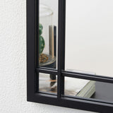 Glitzhome Modern Round/ Arched Black Metal Glass Wall Mounted Mirror Indoor Decor