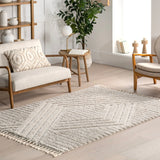 Nuloom Briella High-Low Geometric Shag Area Rug