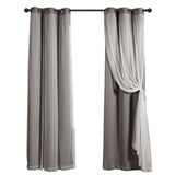 Lush Decor Grommet Sheer Panel Pair with Insulated Blackout Lining