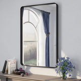 Apmir Metal Frame Tempered Glass Bathroom Vanity Mirror for Wall, Cloakroom, Bedroom