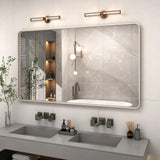 Apmir Metal Frame Tempered Glass Bathroom Vanity Mirror for Wall, Cloakroom, Bedroom
