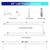 Energy-saving Wraparound Adjustable French Blackout Curtain Rod Set