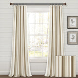 Lush Decor Farmhouse Stripe Yarn Dyed Cotton Window Curtain Panel Pair