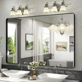 Apmir Metal Frame Tempered Glass Bathroom Vanity Mirror for Wall, Cloakroom, Bedroom