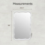 COZAYH Curved Scallop Wood Frame Accent Mirror