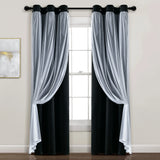 Lush Decor Grommet Sheer Panel Pair with Insulated Blackout Lining