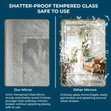 Apmir Metal Frame Tempered Glass Bathroom Vanity Mirror for Wall, Cloakroom, Bedroom