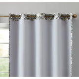 HLC.me Amalfi Paisley Faux Silk 100% Blackout Room Darkening Thermal Energy Efficient Curtain Grommet Panels, 2 Panels